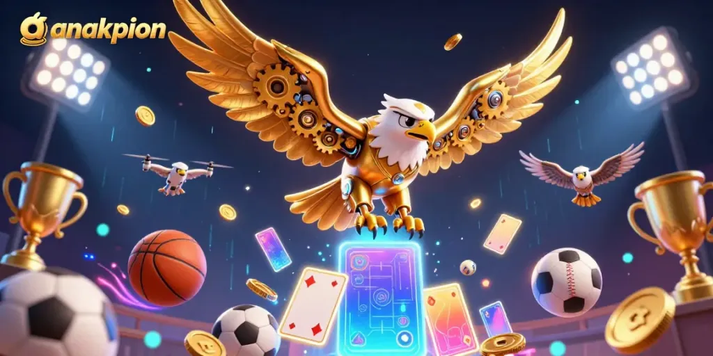 Experience the excitement of online betting at anakpion with vibrant casino elements and an electrifying scene.