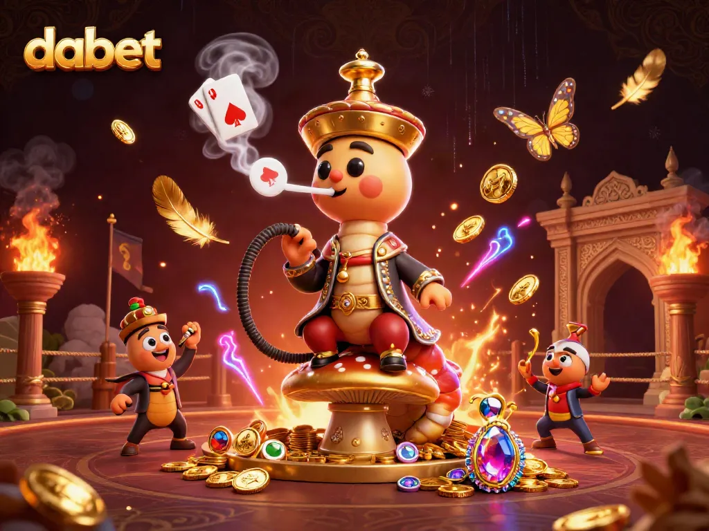 Experience the excitement at Dabet with our vibrant gaming scene, featuring unique characters and dynamic casino elements.
