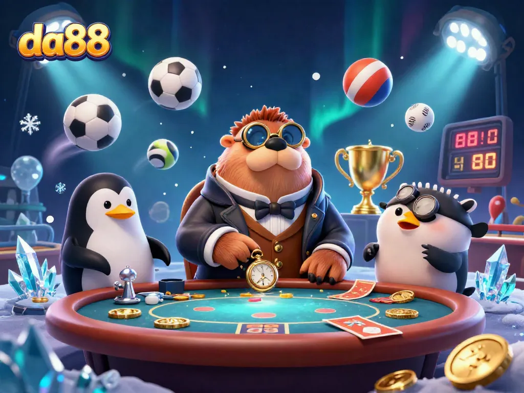 da88 showcases thrilling underwater poker action with a walrus dealer and exciting game elements