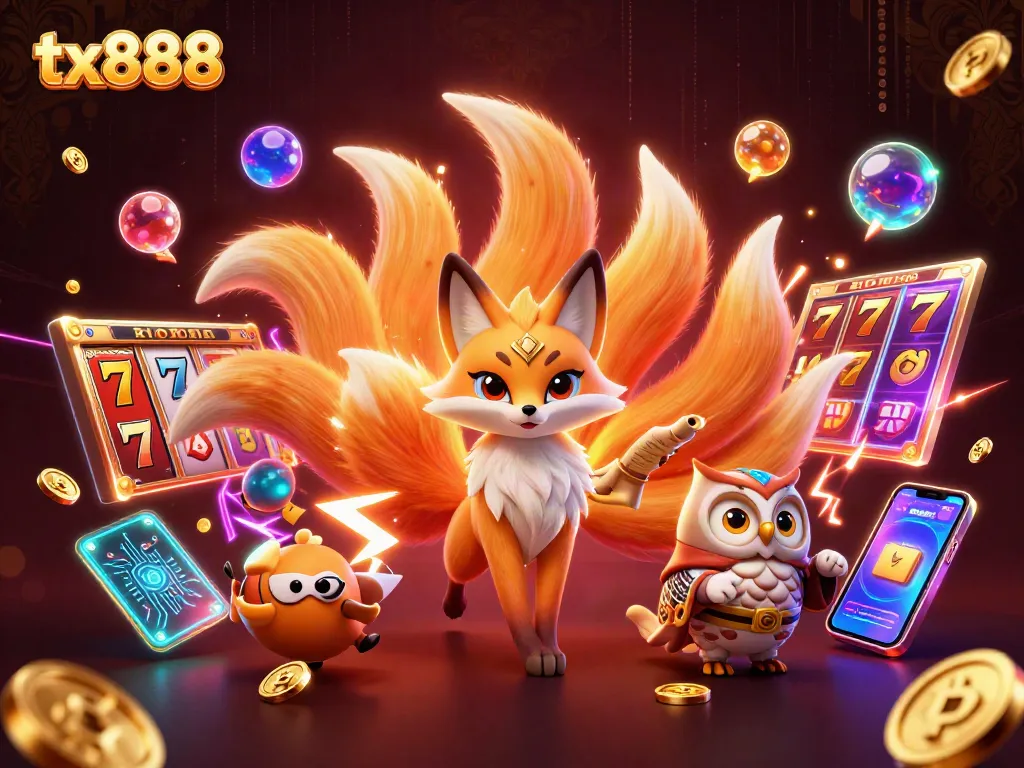 Engage in thrilling gameplay at tx888 with a vibrant and mystical scene showcasing immersive online casino elements.