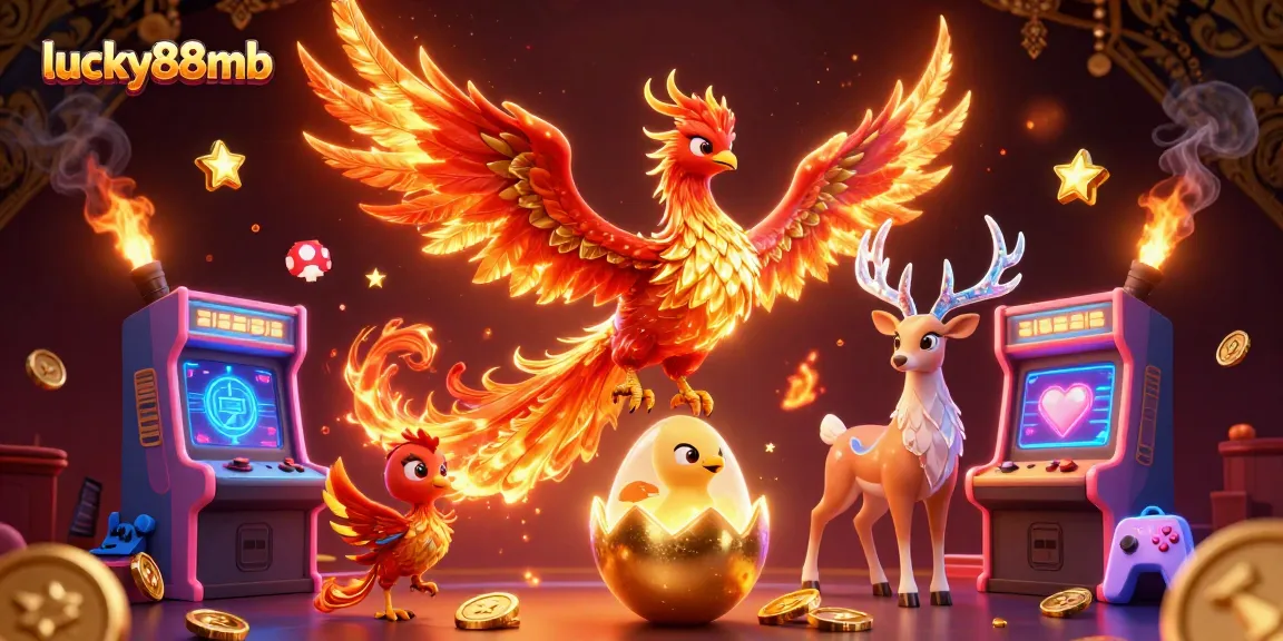 Experience thrilling wins with lucky88mb, featuring vibrant casino elements, dynamic characters, and a lively gaming atmosphere.