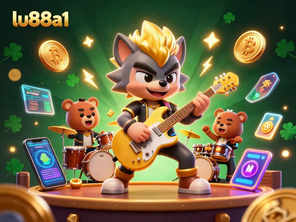 Experience thrilling gaming action at lu88a1 with vibrant 3D cartoon characters celebrating big wins.