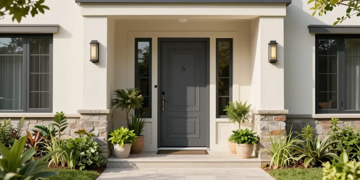 Stylish uPVC door emphasizing durability and aesthetic appeal in modern home setting.