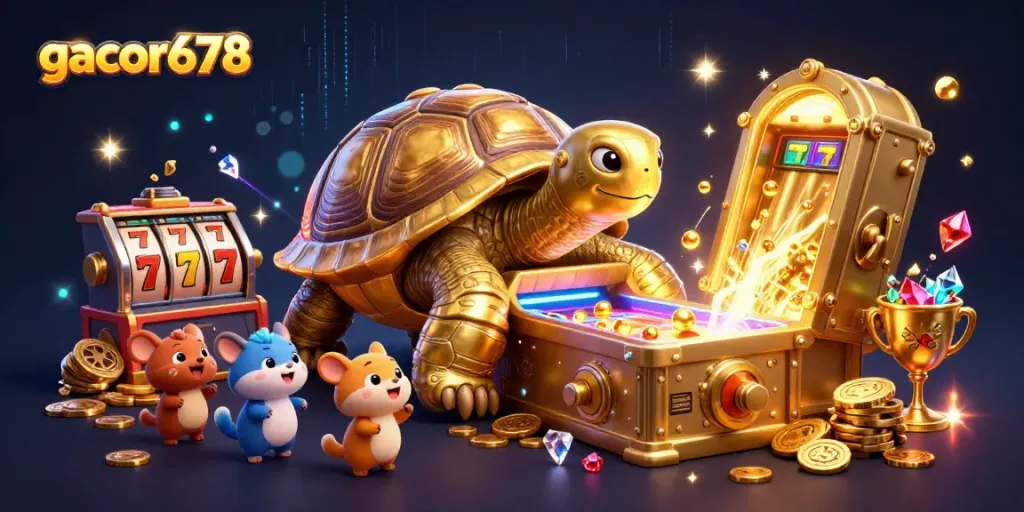 Win big with gacor678 as a golden tortoise pinball unleashes slot action and treasures!