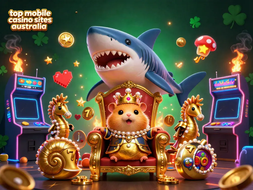 Experience the excitement of top mobile casino sites Australia with unique gaming characters and vibrant slot machines.