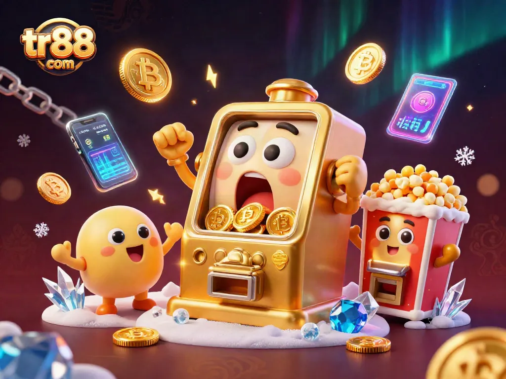 Spin the reels at tr88 com and watch as the golden slot machine hits the jackpot, showering coins!